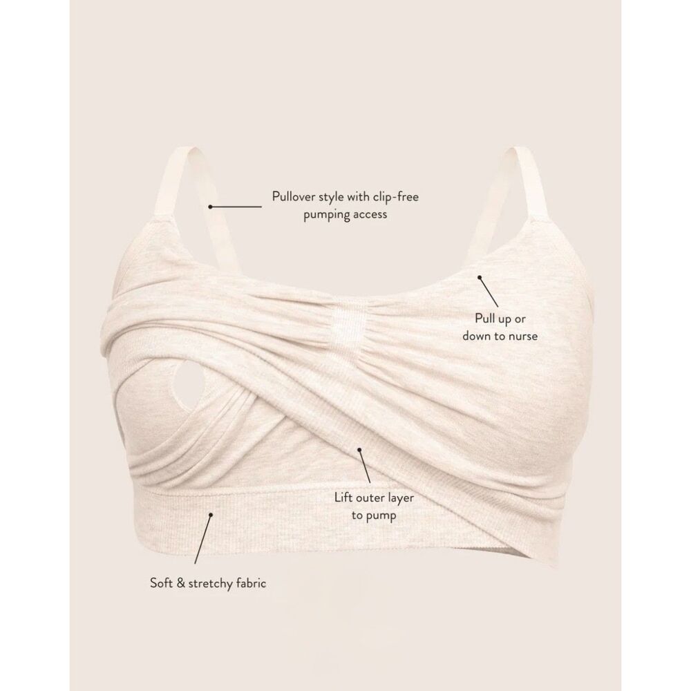 Kindred Bravely Sublime Hands-Free Pumping Bra L Busty - G Nude Bamboo Blend - Picture 4 of 11